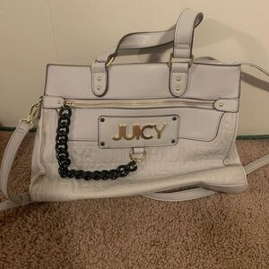 Juicy Couture Light Gray Satchel with Black Chain